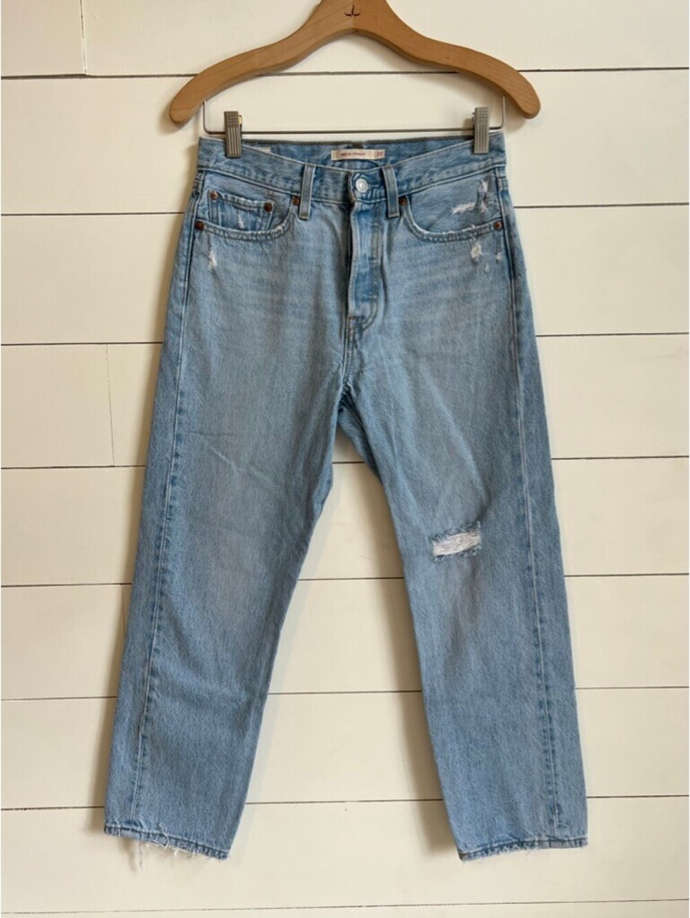 Levi's Wedgie Straight Jeans Button-fly Women's Size 27 Boho Streetwear Classic